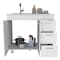 Tuhome Ferretti Base Cabinet, Three Drawers, Double Door, Four Legs, White MIB6763 - alternate 4